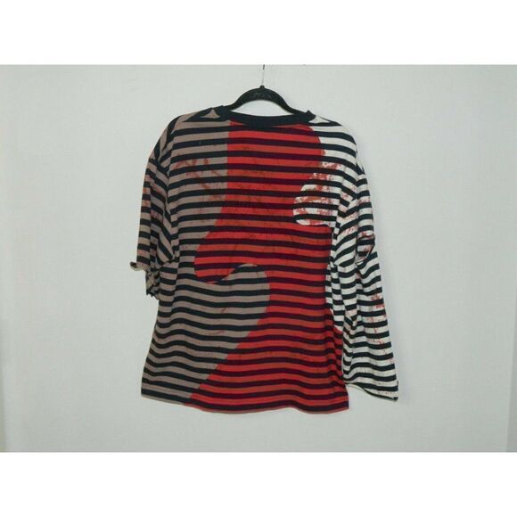 Brain Dead T-Shirt Striped Red Distressed Asymmetric Sleeves Zombie Shirt Medium - Picture 3 of 9